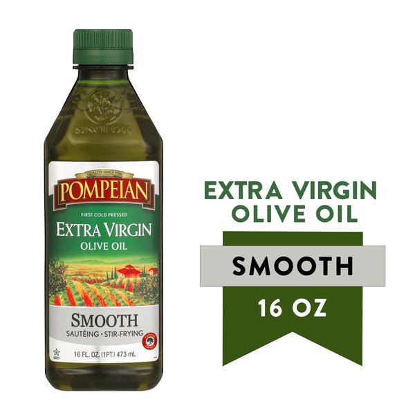 Pompeian Smooth Extra Virgin Olive Oil 16 fl oz - Green Basket Marco Island