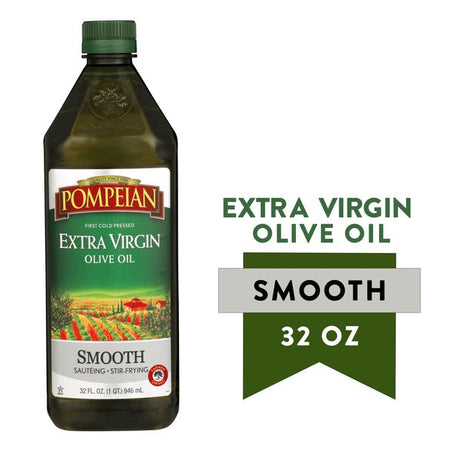 Pompeian Smooth Extra Virgin Olive Oil 32 fl oz - Green Basket Marco Island