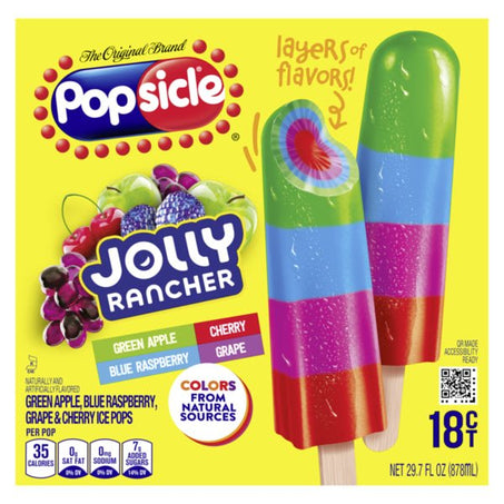Popsicle Ice Pops Candy Flavor Ice Pop 18 ct - Green Basket Marco Island
