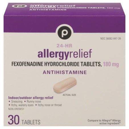 Publix Allergy Relief, 24 - Hr, 180 mg, Tablets 30 ct - Green Basket Marco Island
