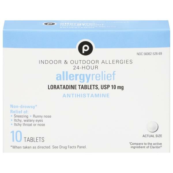 Publix Allergy Relief, Indoor & Outdoor, 10 mg, Tablets 10 each - Green Basket Marco Island