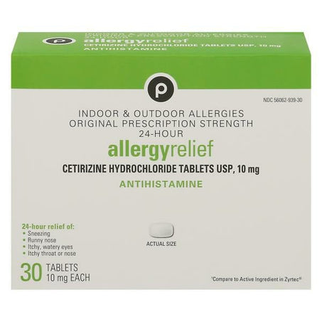 Publix Allergy Relief, Original Prescription Strength, 10 mg, Tablets 30 ct - Green Basket Marco Island