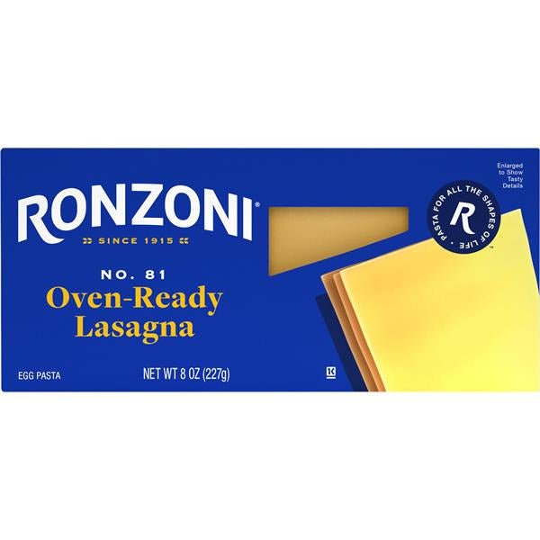 Ronzoni Oven Ready Lasagna No - Boil Pasta for Baking - Green Basket Marco Island