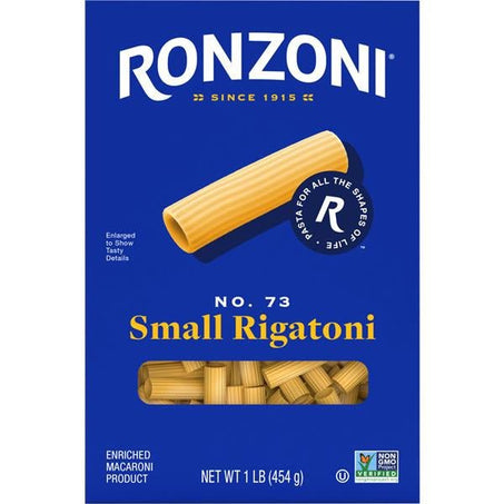 Ronzoni Small Rigatoni, 16 oz, Ribbed Tubular Pasta - Green Basket Marco Island