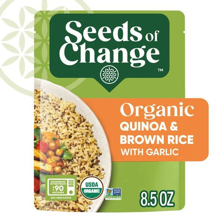 SEEDS OF CHANGE Organic Quinoa & Brown Rice with Garlic Pouch - Green Basket Marco Island