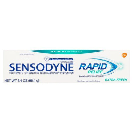 Sensodyne Rapid Relief Extra Fresh Toothpaste, 3.4 oz - Green Basket Marco Island