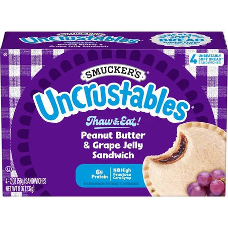 Smucker's Smucker’s Uncrustables Peanut Butter & Grape Jelly Sandwiches, 4 Count - Green Basket Marco Island