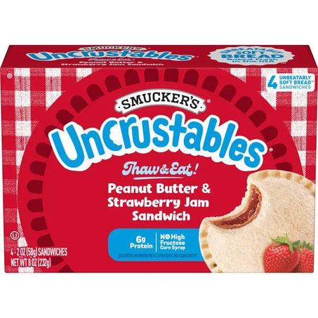 Smucker's Smucker’s Uncrustables Peanut Butter & Strawberry Jam Sandwiches, 4 Count - Green Basket Marco Island