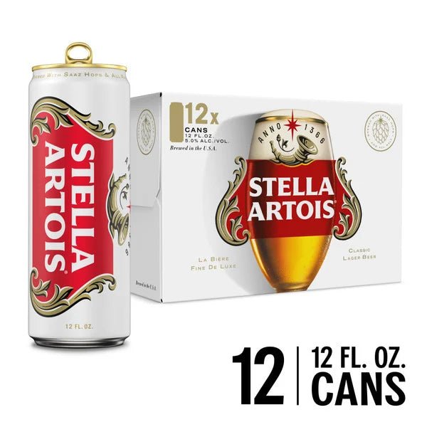 Stella Artois Classic Lager Beer 12 Pack 12 Fl Oz Cans - Green Basket Marco Island