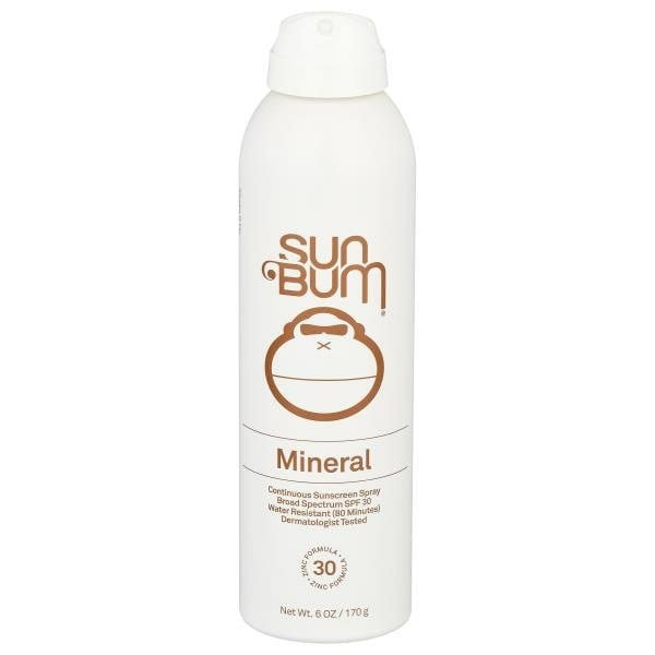 Sun Bum Continuous Sunscreen Spray, Mineral, Broad Spectrum SPF 30 6 oz - Green Basket Marco Island