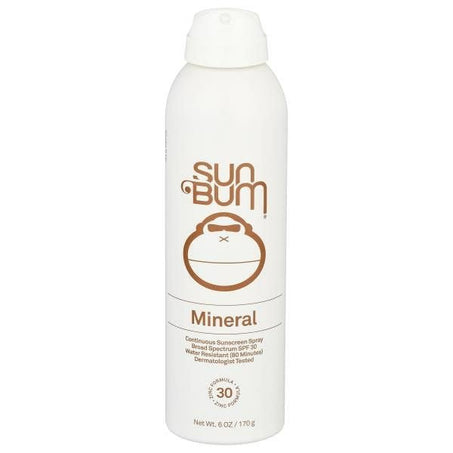 Sun Bum Continuous Sunscreen Spray, Mineral, Broad Spectrum SPF 30 6 oz - Green Basket Marco Island