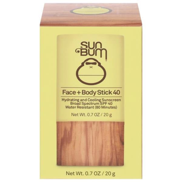 Sun Bum Sunscreen, Face + Body Stick, Broad Spectrum SPF 40 0.7 oz - Green Basket Marco Island