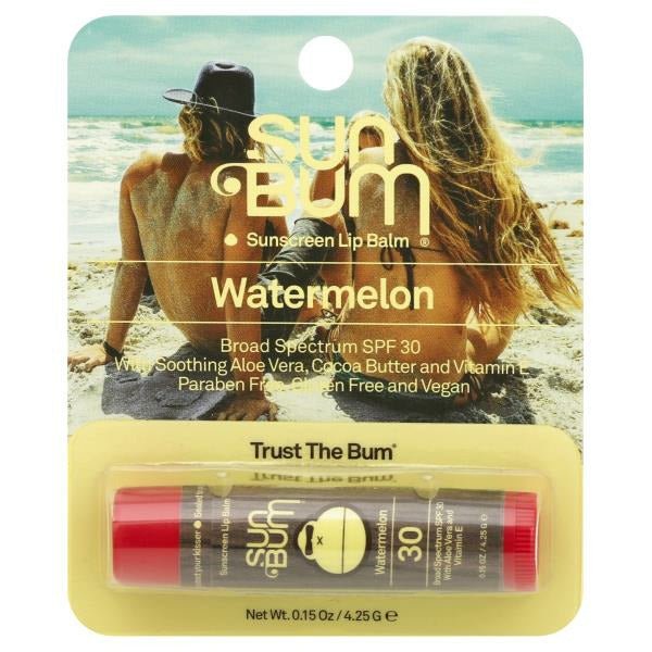 Sun Bum Sunscreen Lip Balm, Watermelon, Broad Spectrum SPF 30 - Green Basket Marco Island