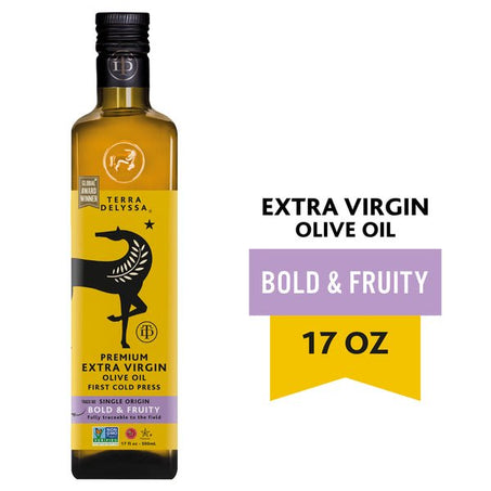 Terra Delyssa Extra Virgin Olive Oil Oil, Bold and Fruity, Single - Origin 17 fl oz - Green Basket Marco Island