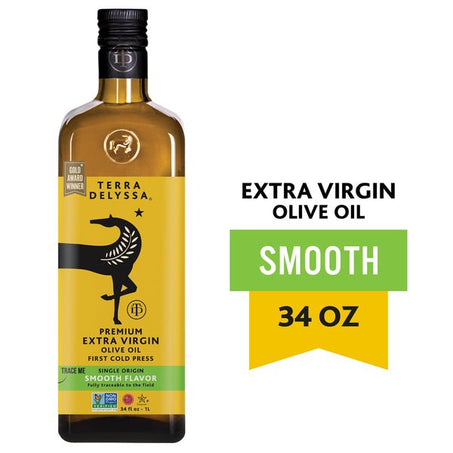 Terra Delyssa Olive Oil, Extra Virgin, Smooth Flavor, Premium 34 fl oz - Green Basket Marco Island
