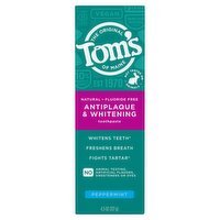Tom's of Maine The Original Peppermint Antiplaque & Whitening Toothpaste, 4.5 oz - Green Basket Marco Island