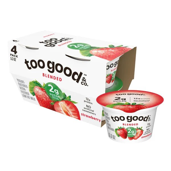 Too Good & Co. Yogurt - Cultured Ultra - Filtered Low Fat Yogurt 4ct - Green Basket Marco Island