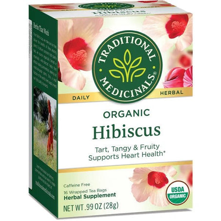 Traditional Medicinals Organic Hibiscus, Caffeine Free Herbal Tea 16 ct - Green Basket Marco Island
