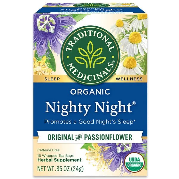 Traditional Medicinals Organic Nighty Night, Caffeine Free Herbal Tea 16 ct - Green Basket Marco Island