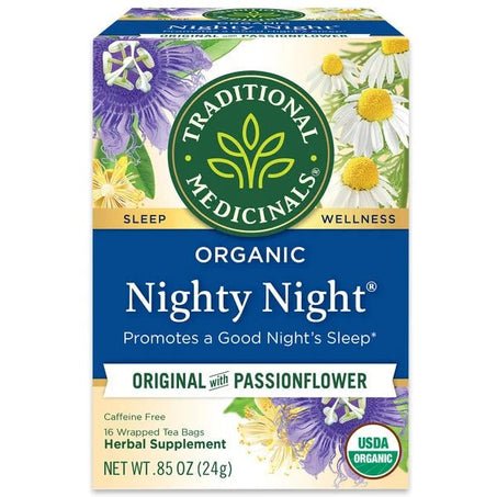Traditional Medicinals Organic Nighty Night, Caffeine Free Herbal Tea 16 ct - Green Basket Marco Island