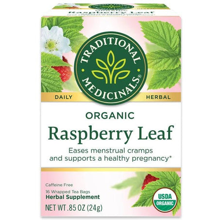 Traditional Medicinals Organic Raspberry Leaf, Caffeine Free Herbal Tea 16 ct - Green Basket Marco Island