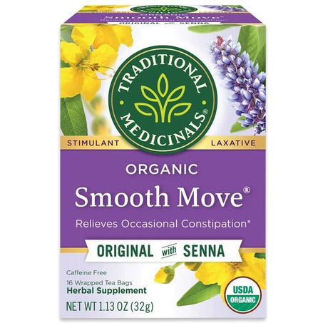Traditional Medicinals Organic Smooth Move, Caffeine Free Laxative Tea - Green Basket Marco Island