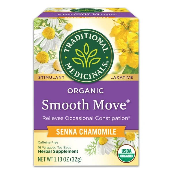 Traditional Medicinals Organic Smooth Move Chamomile, Caffeine Free Laxative Tea 16 ct - Green Basket Marco Island