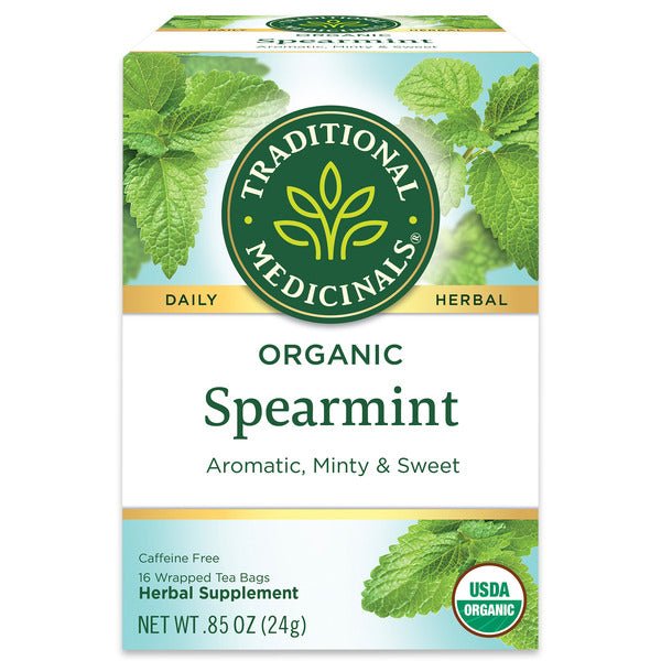 Traditional Medicinals Organic Spearmint, Caffeine Free Herbal Tea 16 ct - Green Basket Marco Island