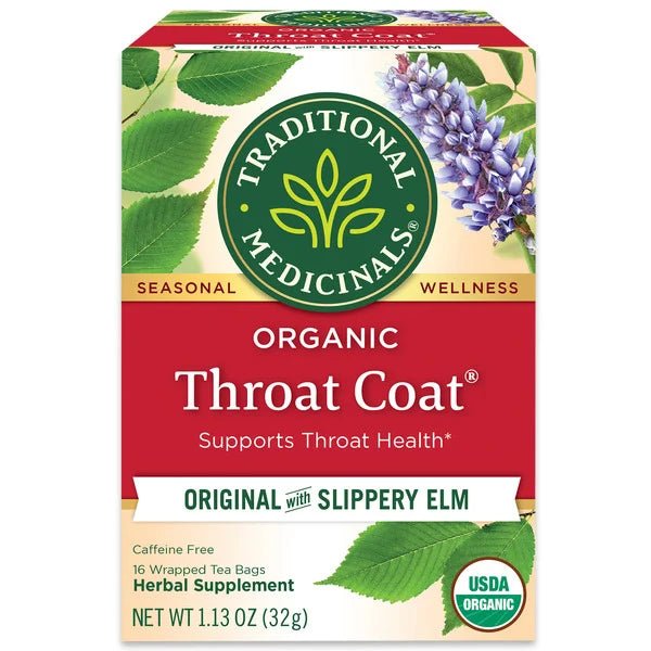 Traditional Medicinals Organic Throat Coat, Caffeine Free Herbal Tea - Green Basket Marco Island