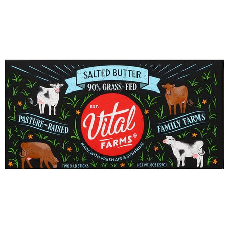 Vital Farms Grass - Fed Salted Butter 4 oz • 2 x 4 oz - Green Basket Marco Island