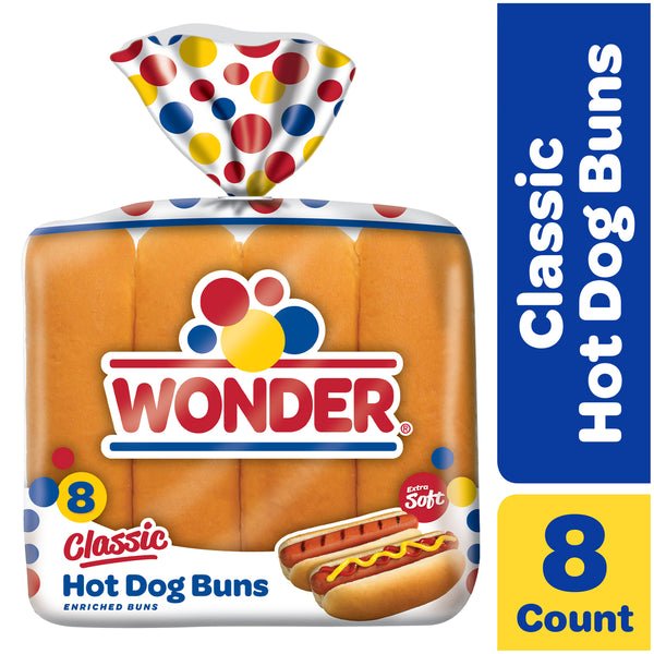 Wonder Bread Hot Dog Buns, Classic, Extra Soft 8 each - Green Basket Marco Island