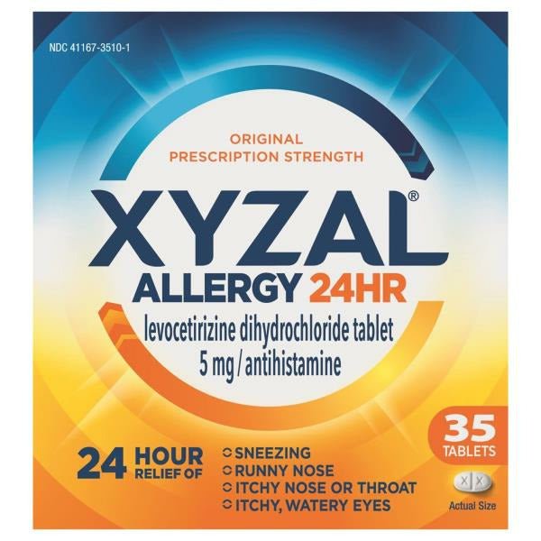 Xyzal Allergy Tablets 24HR Allergy Relief 45 ct - Green Basket Marco Island