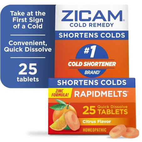 Zicam Zinc Cold Remedy Rapidmelts Quick - Dissolve Tablets Citrus Flavor Ct 25 ct - Green Basket Marco Island
